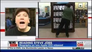 CNN reporter upstaged during Steve Jobs story