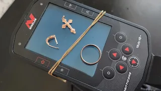 Minelab Manticore тест на золото: серёжка, цепочка, крест и кольцо