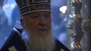 Orthodox Patriarch Cyril cries during Lent Divine Liturgy