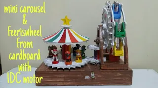 Mini carousel and ferriswheel from cardboard with 1 DC motor -DIY