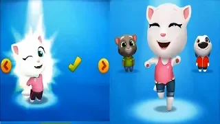 Talking Tom Gold Run First Version VS New Update Halloween 2018 ANGELA  Gameplay