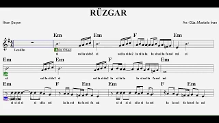 RÜZGAR-(Bana Esmeyi Anlat)--Em--(Play Along)--:Guitar,Flute,Keyboard,Violin,Oboe,Melodica,Recorder.