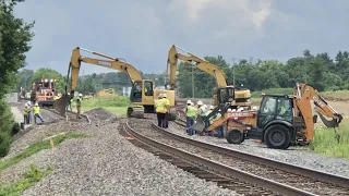 Last Train Ever On The Railroad Shoo Fly Track!  New Main Line, Abandoned RR Track, Norfolk Southern