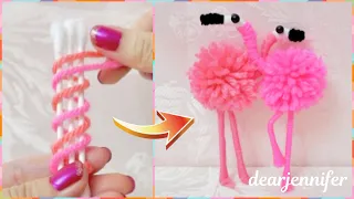 ✅ It’s so cute! How to Make the PERFECT Flamingo Pom Pom with Cotton Buds ~ DIY Flamingo Making Idea