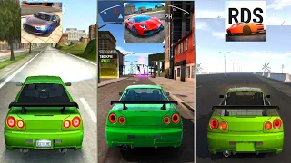 In Which  Game is Skyline R34 the Best? || Extreme Car Driving, Ultimate Car Driving vs RDS