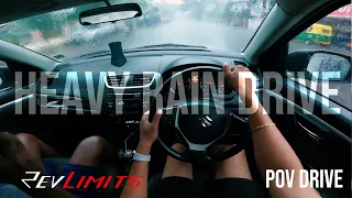 HEAVY RAINY Day Drive with Songs | ASMR | PoV Drive | 4K | REVLIMITS