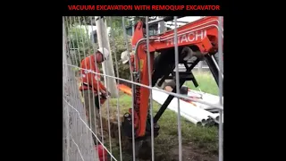 Vacuum Excavation with Remoquip Remote Control Excavator