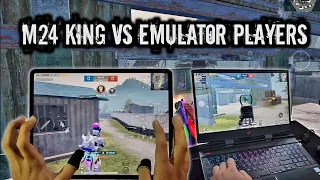 M24 KING VS EMULATOR PLAYERS | 1 VS 3 M24 CHALLENGE - IPAD PRO 4-FINGERS CLAW HANDCAM