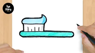 #209 How to Draw a Toothbrush - Easy Drawing Tutorial