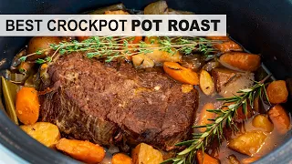 SLOW COOKER POT ROAST | super tender crock pot roast for a healthy dinner idea!