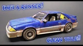 1988 Ford Mustang GT 5.0 Fox Body 1/25 Scale Model Kit Build Review and Weathering AMT1216 AMT