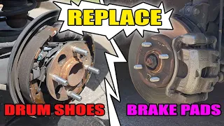 How to REPLACE Drum Brakes/Shoes & Brake Pads on a 2013 - 2020 Hyundai Accent & 2018 - 2019 Kia Rio