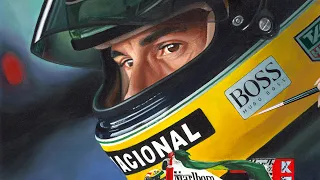 Automotive Artist painting Ayrton Senna Portrait MP4/8 (timelapse)
