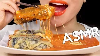 ASMR GIMMARI FRIED SEAWEED ROLL 김말이 치즈떡볶이 소스에 찍어서 먹방 (CHEESY Tteokbokki Sauce)