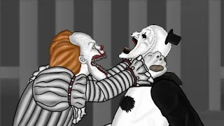 Pennywise VS Art The Clown  Epic battle battle of clowns (drawing cartoon 2) 🔥🔥🔥🔥🔥🔥🔥🔥
