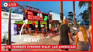 🔴LIVE: TERRIFIC Evening! Night Life Walk in Las Americas Tenerife! 🌙 Canary Islands