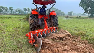 Tractor Plow Field Sand In The Rain