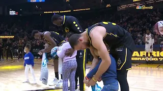 Steph Curry , Draymond and Wiggins got All-Star Game rings from their kids 🥺