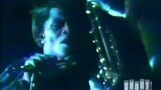 James Brown. End of show with saxophone player. Live at the Apollo Theater. March 1968.