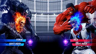 Venom & Ghost Rider vs Red Hulk & Ghost Rider (Very Hard) - Marvel vs Capcom | 4K UHD Gameplay