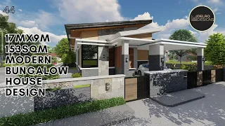 17mx9m Modern Bungalow House Design - #smallhousedesignideas #tinyhomeliving #house #tiny #home