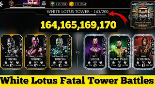 White Lotus Fatal Tower Hard Battle 164,165,169 & 170 Fight + Reward MK Mobile