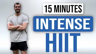 15 Min Intense HIIT Workout For Fat Burn & Cardio (No Equipment, No Repeats)