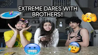 INSANE DARES WITH BROTHERS!! (MONY SHAVED HIS HAIR!)