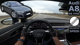 2022 Audi A8 60 TFSI quattro (facelift) | POV test drive (unlimited highway with top speed)