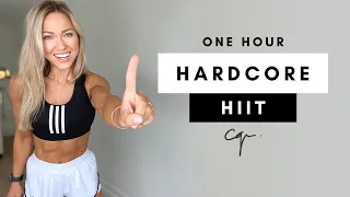 1 Hour HARDCORE FULL BODY HIIT WORKOUT at Home | No Equipment