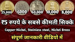 5 Rupees Coin Value | 5 Rupees Coin Value Hyderabad Mint | 5 Rupees Coin Value Copper-Nickel