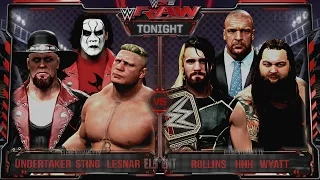 WWE RAW 2K15 : The Undertaker & Sting & Brock Lesnar vs Triple H & Rollins & Bray Wyatt - 04/20/15