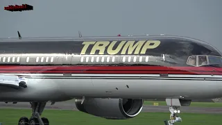 Former U.S President Trump Boeing 757 departs Prestwick, Scotland 03/05/2023