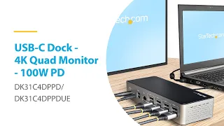 USB C Dock - 4K 60Hz Quad Monitor DisplayPort & HDMI - DK31C4DPPD/UE | StarTech.com