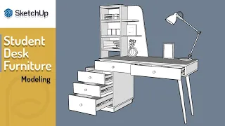 SketchUp - Modelando un escritorio | Carpintería digital | Parte 1