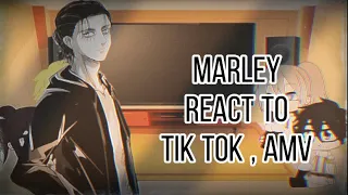 Marley AOT react to Tik tok , AMV { Gacha club }