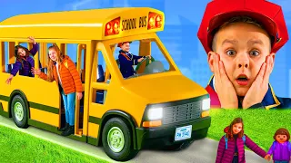 Wheels on the Bus Kids Song with Toys