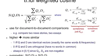 IR3.12 Cosine similarity with tf-idf weights