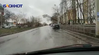 Из за сильного ветра дерево упало на высоковольтные провода на Гагарина