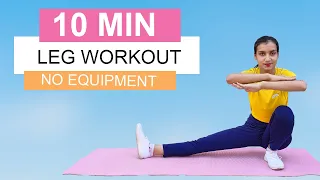 10 MIN LEG WORKOUT - Butt, Thighs & Calves // No Equipment | Fitness With Nikita