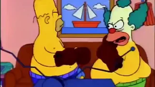 The Simpsons - Krusty Homer boxing