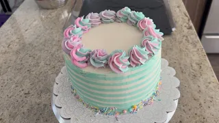 Making a Striped Party Cake