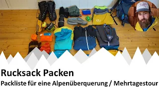 Outdoor-Wissen | Rucksack Packen für eine Alpenüberquerung bzw. Hüttenwanderung