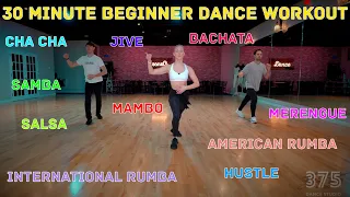 30 Minute Beginner Dance Workout - Hustle, Salsa, Merengue, Cha Cha, Rumba, Mambo, Jive, Bachata