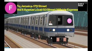 OpenBVE Throwback: F Train To Jamaica-179 Street Via 6 Av Lcl-53 St Hillside Exp (R46)(1970s)