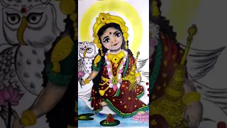 Cute Maa Laxmi Drawing 💕 | Lokkhi Thakur Drawing | Maa Lakshmi Drawing | Dhanteras 2021 #shorts