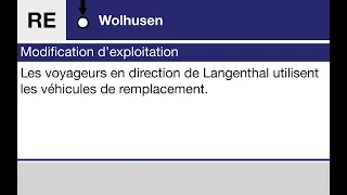 BLS Fixansage • Reisende nach Langenthal benützen das Ersatzangebot (Änderung im Betriebsablauf)