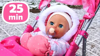 Baby Annabell doll morning routine & evening routine full episodes. Baby doll feeding.