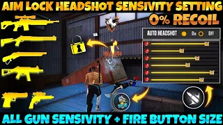 PERFECT ( AIM LOCK 🔒) HEADSHOT SENSITIVITY SETTING | FREE FIRE NEW HEADSHOT TRICK | AIM LOCK TRICK