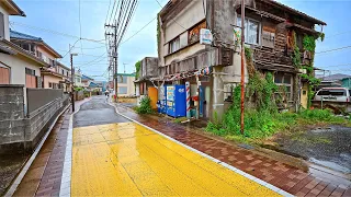 Rainy day walk around suburbs of Western Tokyo, Japan • 4K HDR